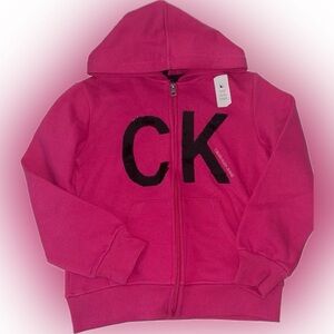 Calvin Klein Big Girl Flip Sequin Ck Hoodie NWT Girls 14-16 (XL)